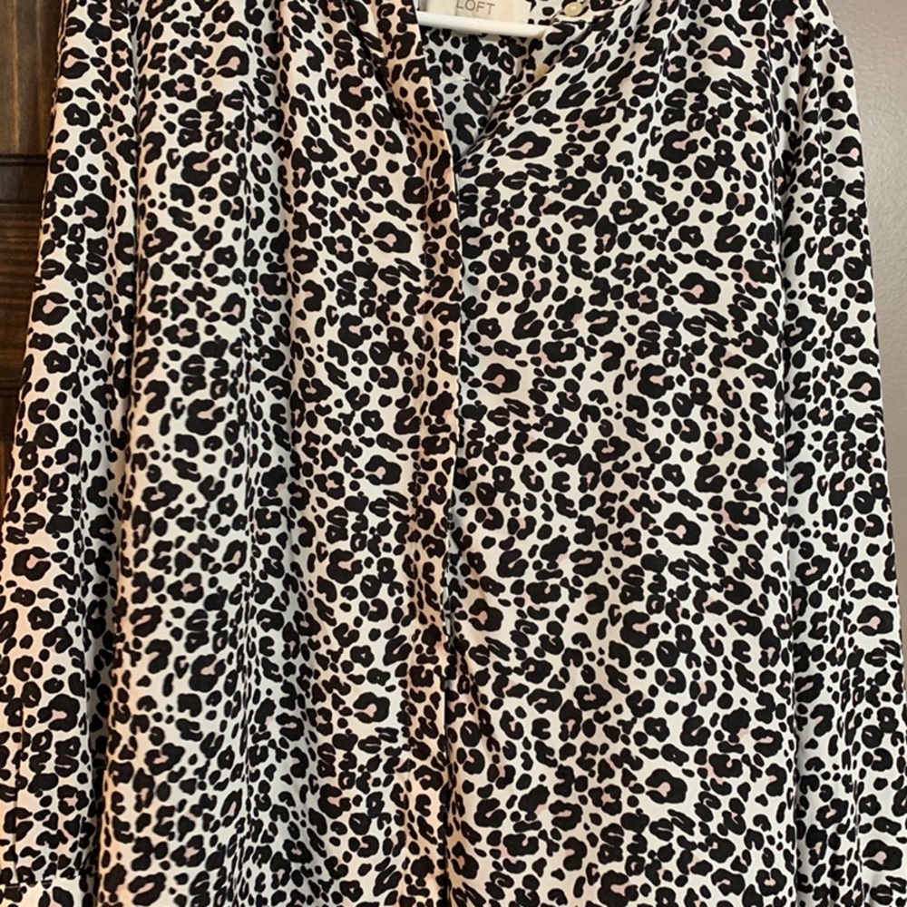Black and white Leopard Print Blouse